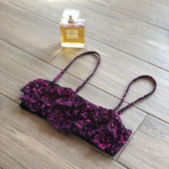 Express Intimates ruffled purple leopard bralette - Picture 3 of 8